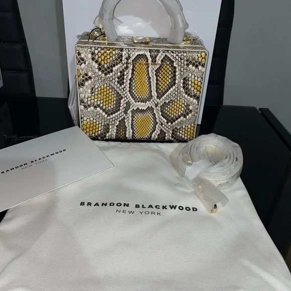 Brandon Blackwood Yellow Spotted Snakeskin Kendrick Trunk - Picture 9 of 10